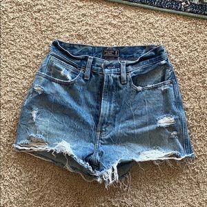 High waisted jean shorts